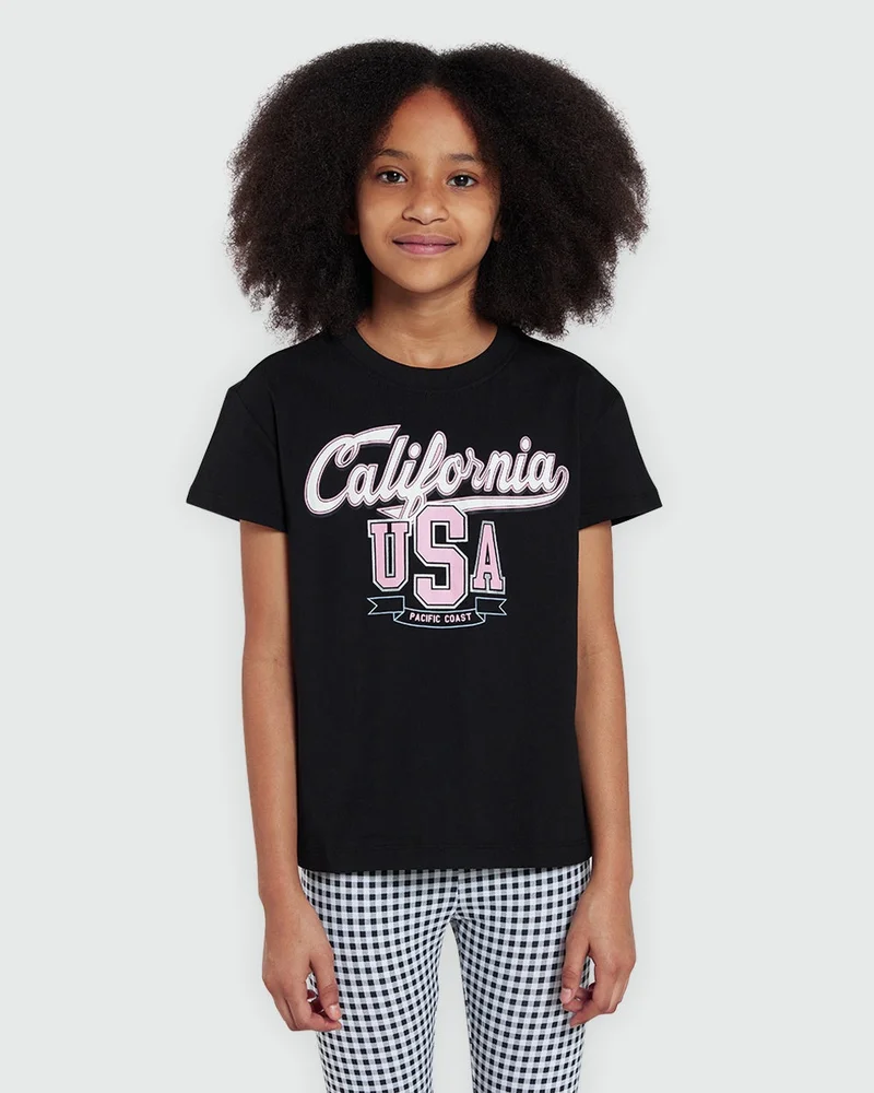 Ovs Black Beauty Tee With Graphic Heart